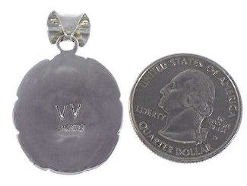 Native American Village Design Multistone Silver Pendant RS41038